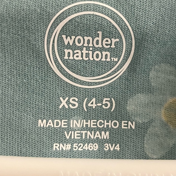 ❤️Deep Sea Foam Green Floral Girls Dress, Wonder Nation Size: 4-5, Pockets, NWT - Picture 4 of 8